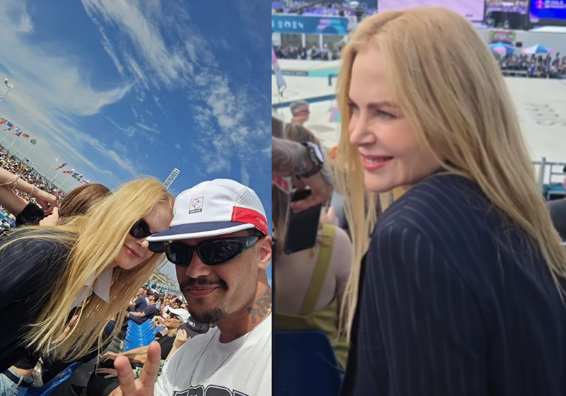 O brasileiro ficou em choque quando Nicole Kidman sentou-se na sua frente. Foto: @welkermaciel/Instagram.