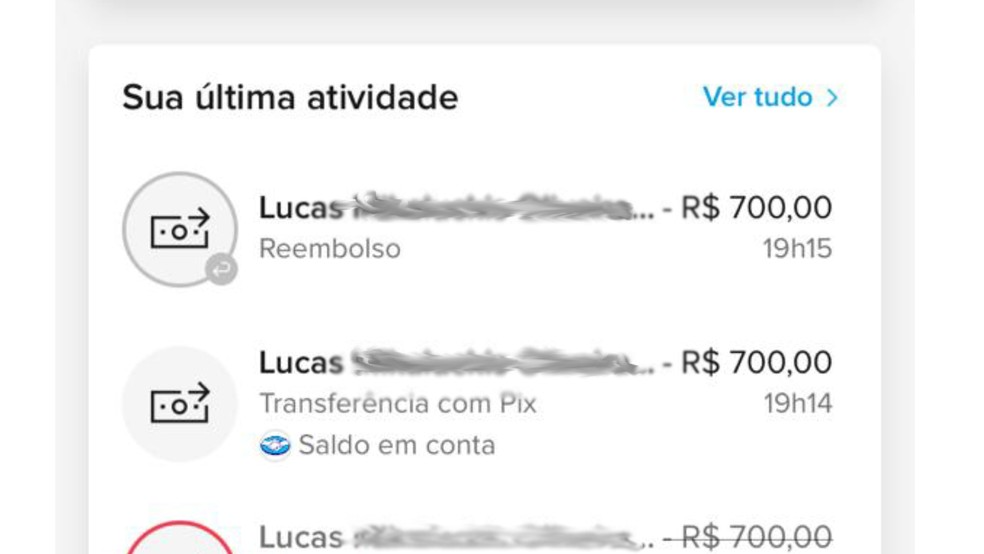Luiz teve o valor tirado duas vezes da conta. Foto: Arquivo pessoal.