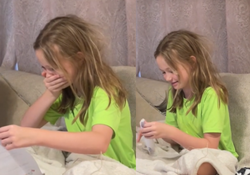 A comunidade se uniu para realizar o sonho de Kennedu Coke, uma menina de 10, que luta contra o câncer. Ela recebe "o presente" dos conhecidos. Foto: @JoCoke 