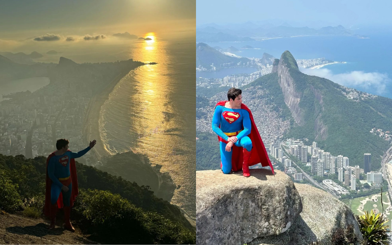 O advogado Leonardo Muylaert, o Superman brasileiro assiste à pré-estreia do documentário de Christopher Reeve, e encanta pelo estilo nacional que confere ao herói. Foto: @tallclark/arquivo pessoal