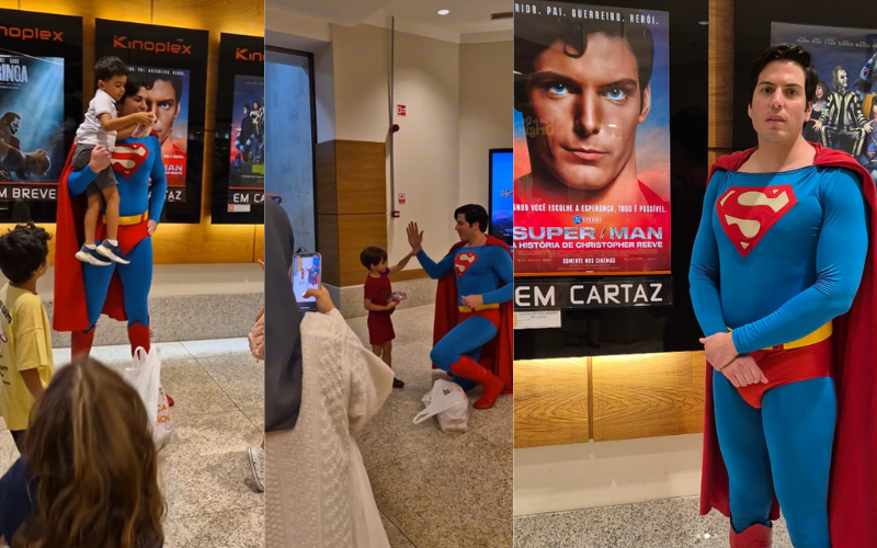 O Superman brasileiro é convidado a assistir à pré-estreia do documentário de Christopher Reeve e encanta plateia. O advogado Leonardo Muylaert, de 35 anos, conquista de crianças a idosos! Foto: @tallclark