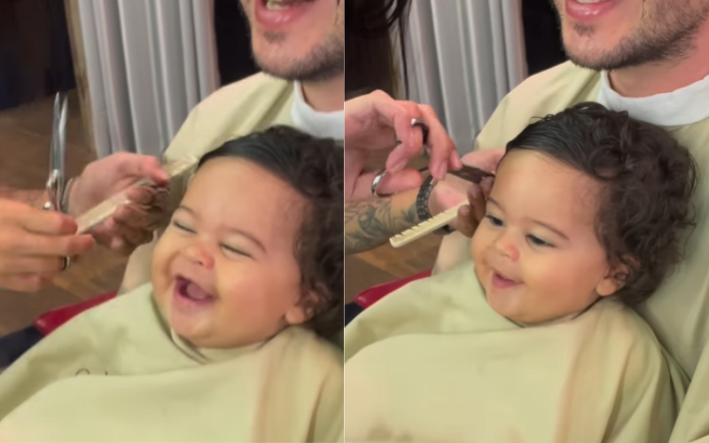 Cícero é um bebê que corta o cabelo e morre de rir a cada segundo. Uma gargalhada alta e solta que alegra o dia de qualquer um. - Foto: @francarvalho