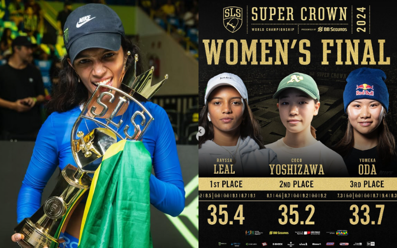 Rayssa Leal arrebentou: primeira tricampeã internacional da Liga Mundial de Skate Street. No topo do pódio, só isso! Foto: LSL 