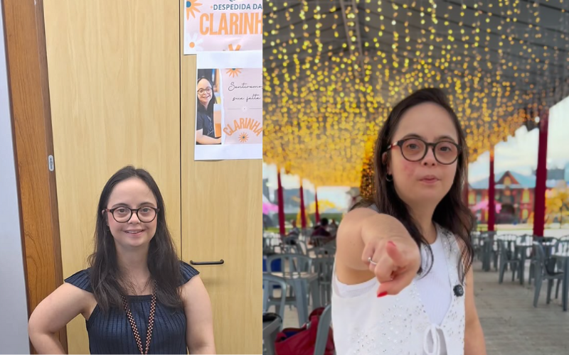 Clarinha já trabalhou em vários órgãos públicos, ativista da causa Down não aceita rótulos nem barreiras. Foto: @clara.israel