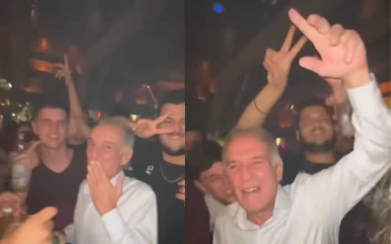 O avô com a galera, dançando, cantando e mandando beijinho para o pessoal de casa. Foto: @juliasoraesvie 