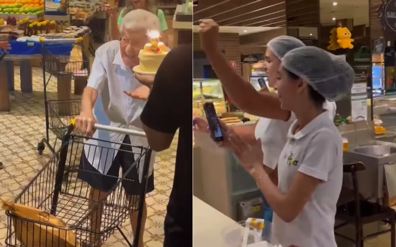 Padaria faz festa surpresa para cliente querido de 99 anos; vídeo