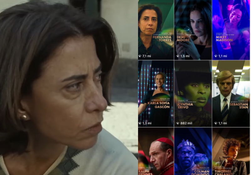 Vídeo postado na conta oficial do Oscar com trecho de Fernanda Torres em “Ainda Estou Aqui” teve mais de 7 milhões de visualizações e quase 300 mil comentários. – Foto: @theacademy