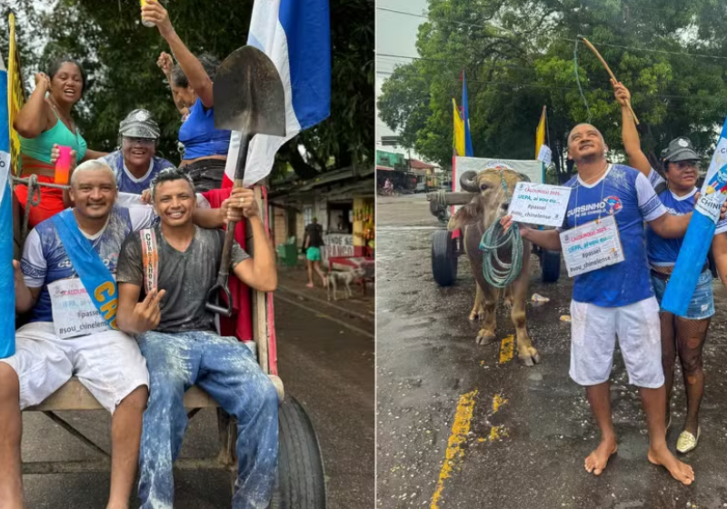 O carroceiro Glebson Fernandes, de 39 anos, foi aprovado no vestibular no Pará. Dormia menos 5 horas por noite e se revezava entre estudos, a carroça e os 6 filhos que tem. - Foto: arquivo Pessoal/G1