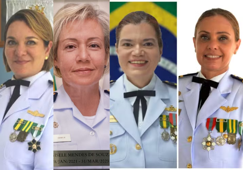 Essas são as quatro médicas da Marinha promovidas a contra-almirante. A Força terá 7 mulheres no posto que pertence ao alto comando. Força: Marinha