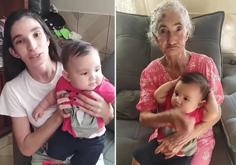 São 6 gerações de mulheres e um netinho, o Gui. O vídeo mostra o menino no colo de cada uma delas. A mais velha, de 94 anos, é a trisavó. - Foto: @yasmin_hardt