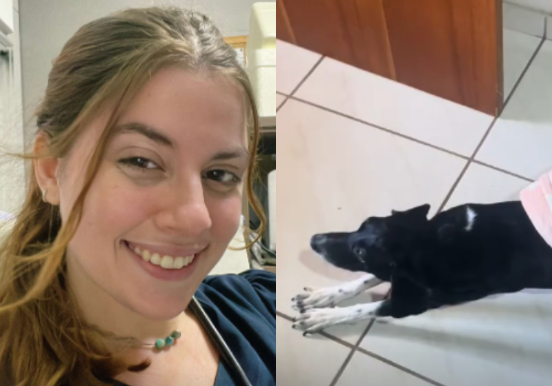 Duda é estudante de veterinária no Espírito Santa, ama o que faz, e a Luna Maria, a dog, é a super companheira dela. Foto: Dudab_vet