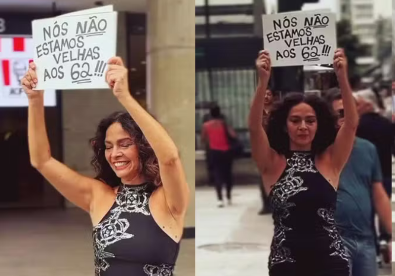 Cláudia Ohana protesta contra etarismo e recebe apoio do público; “não estamos velhas aos 62”