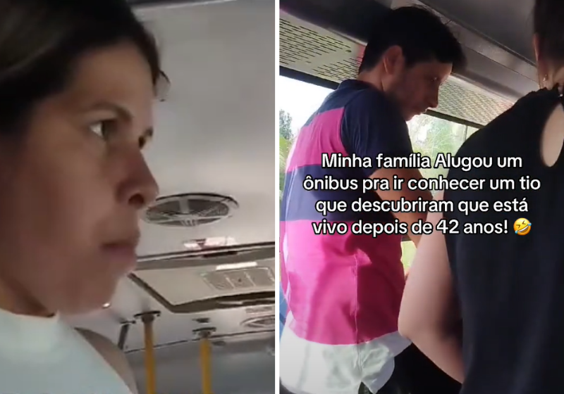 A família da Lidy além de alugar um ônibus foi em peso visitar o tio que recebeu com surpresa a chegada da caravana. Foto: @lidy_32