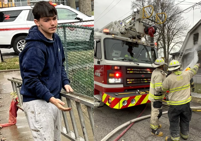 Tyler, de 16, esse adolescente agiu tão rápido que, quando os bombeiros chegaram, foi apenas para finalizar o trabalho. Foto: Spokesman