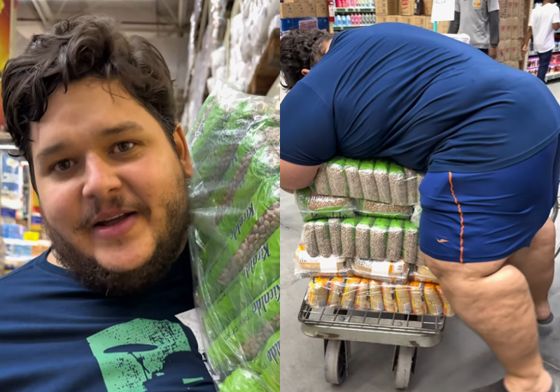 Bem-humorado, Júlio, de 35 anos, disse que "perdeu a memória muscular" de quando foi magro. Foto: @mamuteofficial