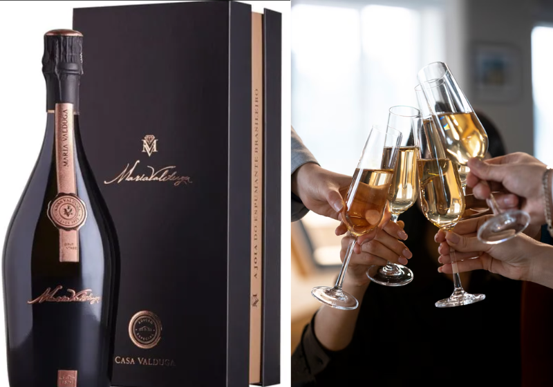 O espumante Maria Valduga, da Casa Valduga, conquistou nota 94 em 100. Elogios ao sabor, à fragrância e à densidade. Foto: Casa Valduga/Freepik