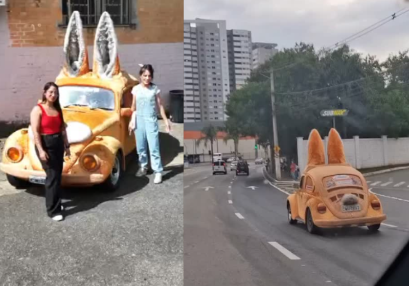 O Fusca Coelho é um carrinho para lá de especial e que ganha a simpatia por onde passa. Impossível resistir! Foto: @fuscacoelho10