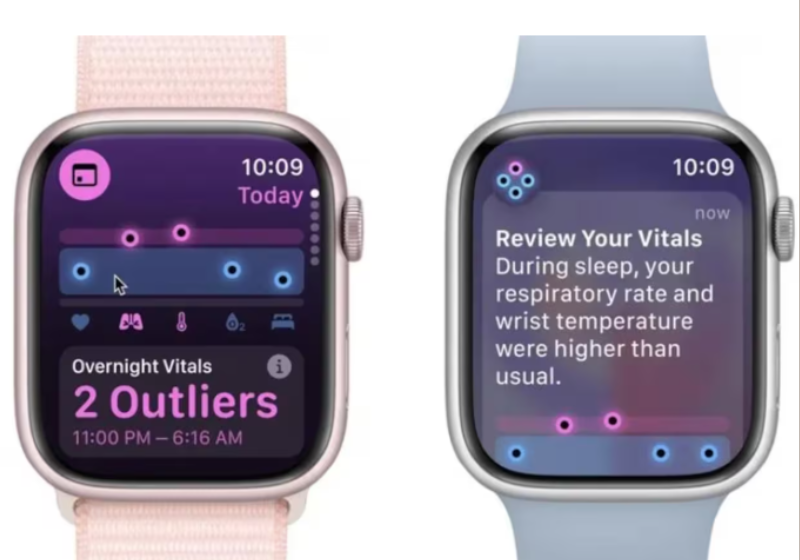 O aplicativo de Sinais Vitais (Vitals) do Apple Watch que informou sobre a alteração cardíaca fora do normal, inclusive quando Amanda estava dormindo. Foto: The NZHerald