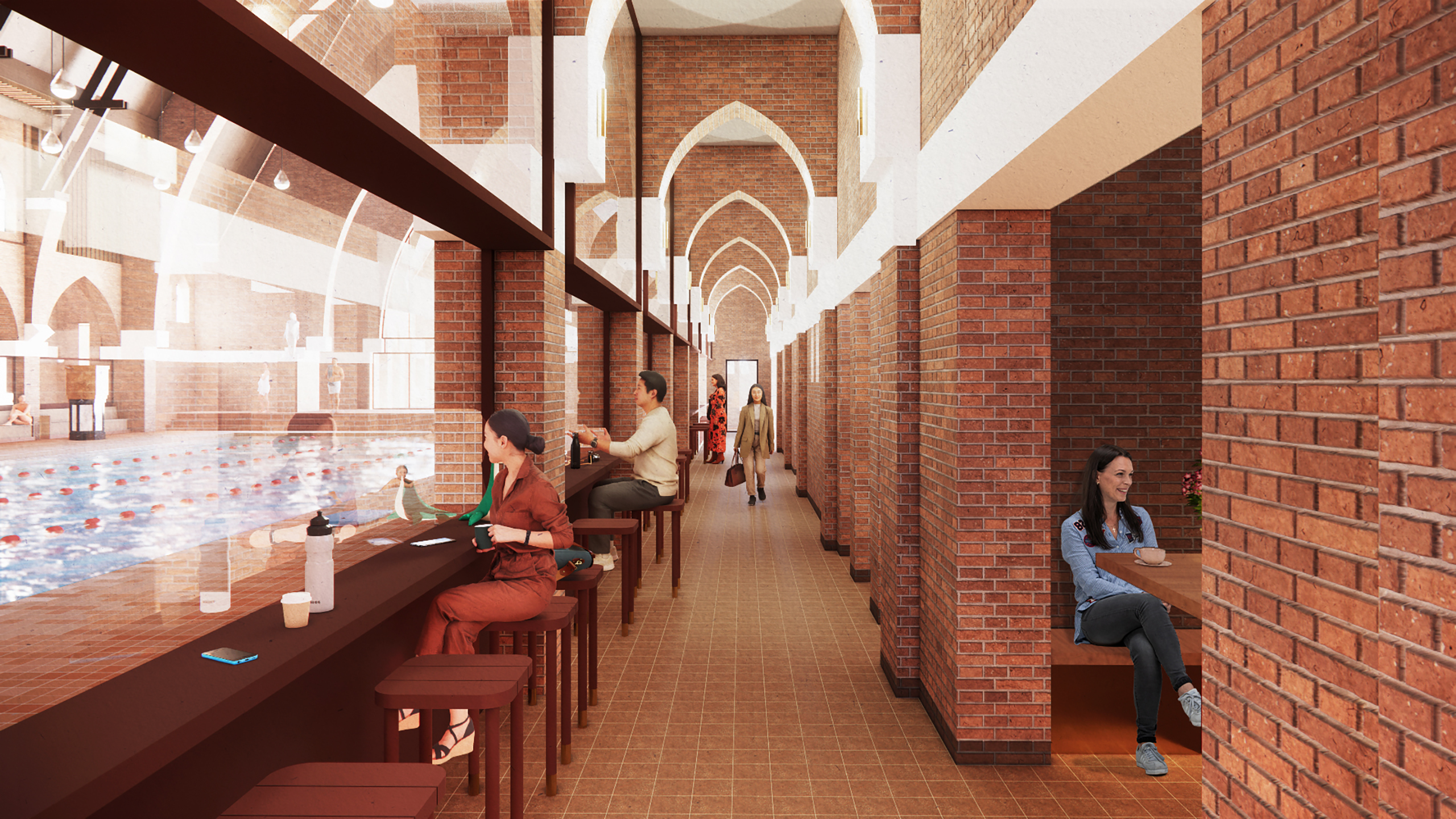 O local também será equipado com um bar para os clientes. - Foto: MVRDV