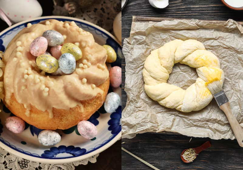 Bolos, tortas e pães típicos da Páscoa é uma forma que cada cultura celebra a ressurreição de Cristo pelo mundo. Os símbolos, como os ovos e o formato de anel representam a união e a perseverança. Foto: ABC Color