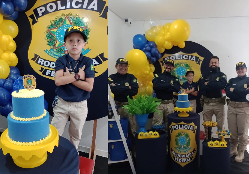 Policiais rodoviários fazem visita surpresa em aniversário de garotinho apaixonado por eles; assista Os agentes aparecem de surpresa na festa de aniversário do João, um garotinho apaixonado pela PRF, que mora em Caruaru, Pernambuco. Foto: @marciavianacordeiro