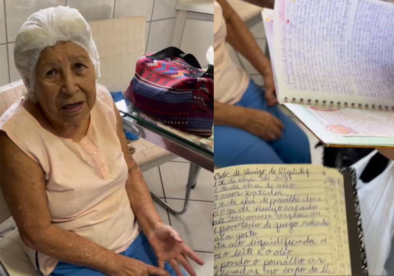 Netos e netas, do interior de São Paulo, ganharam um presente que não tem preço da vovó, que fez a mão um livro de receitas para cada um deles. Tem mimo melhor? Foto: @gringoeeu 