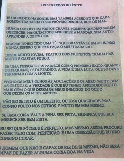 O documento, recém compartilhado, emocionou a internet. - Foto: Brenno Moura