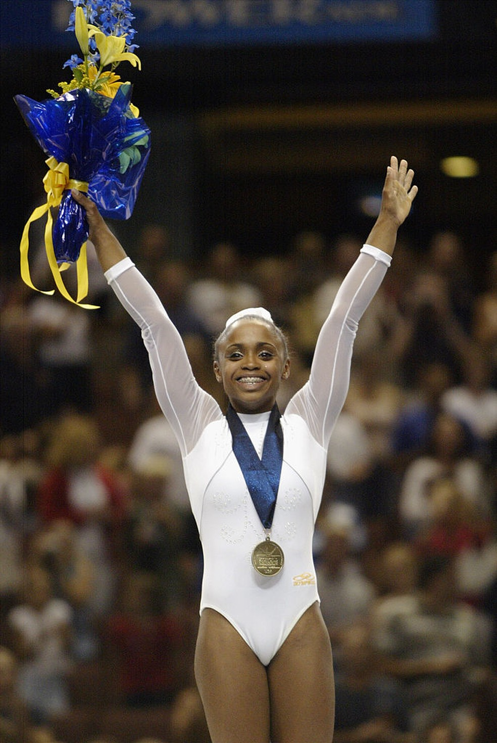 Em 2003, Daiane dos Santos foi medalha de ouro no solo. - Foto: Brian Bahr/Getty Images