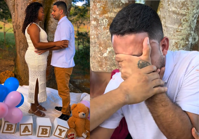 Pai descobre que o bebê será menina, se emociona e é acudido por amigos; sonhou na noite anterior No momento que descobre que será pai de uma menina, o Daniel se emociona tanto que precisa ser acudido pela mulher e amigos, em Minas Gerais. - Foto: @ imlaysab