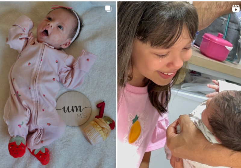 Recém-nascida ouve a voz da irmãzinha e para de chorar na hora no hospital; assista Bianca, a recém-nascida, simplesmente para de chorar no hospital quando ouve a voz da Sofia, a irmãzinha mais velha que conversava com ela na barriga da mãe. As duas moram em Anápolis, Goiás. - Foto: @gabriellafilgueira