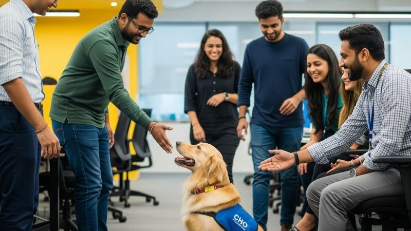 Denver ganha petiscos como recompensa no trabalho. Fofura, né? - Foto: Ramesh Ranjan