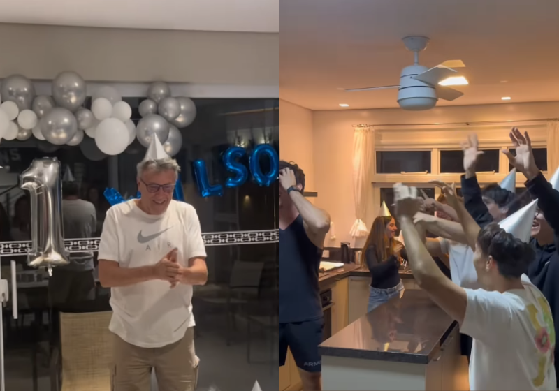 A festa de aniversário surpresa do pai do Matheus teve de tudo um pouco: bolo, docinho e muita animação. Precisa mais? Foto: @matheusmazzola