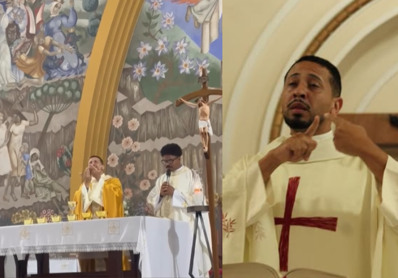 O padre Wagner Douglas é um dos mais atuantes na Pastoral do Surdo, ativa desde 1992, na grande Belo Horizonte, MG. Foto: @pastoralsurdobh