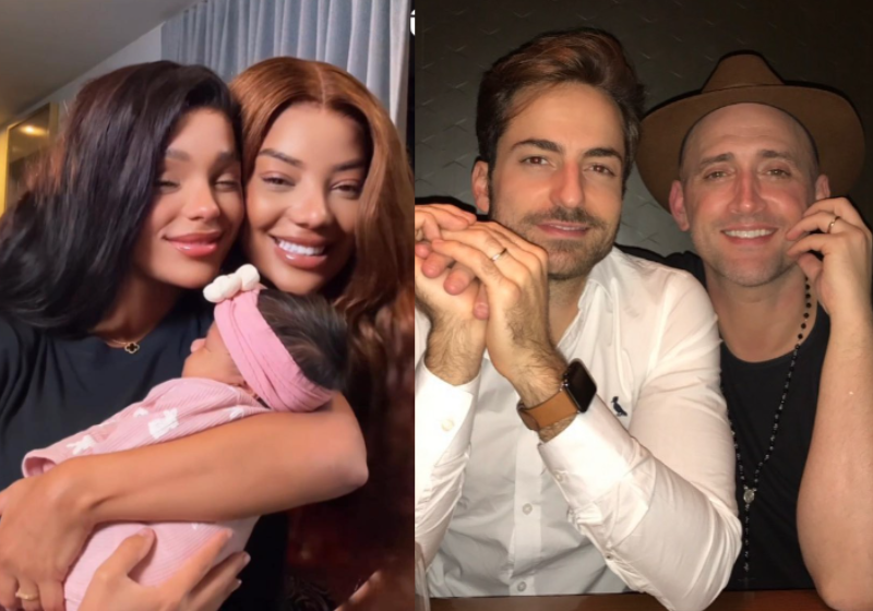 Ludmilla e Brunna com Zuri; Rafael Bretas e Paulo Gustavo, o amor não tem gênero e idade nem faz qualquer tipo de distinção. No Dia dos Namorados, esses casais inspiram o amor de todas as formas. Foto: @ludmilla/@paulogustavoparasempre 