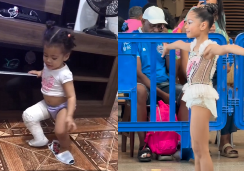 A garotinha Melinda, da Bahia, nasceu com deficiência no pé, se superou e virou uma ginasta linda. - Foto: @melindakahena/Instagram