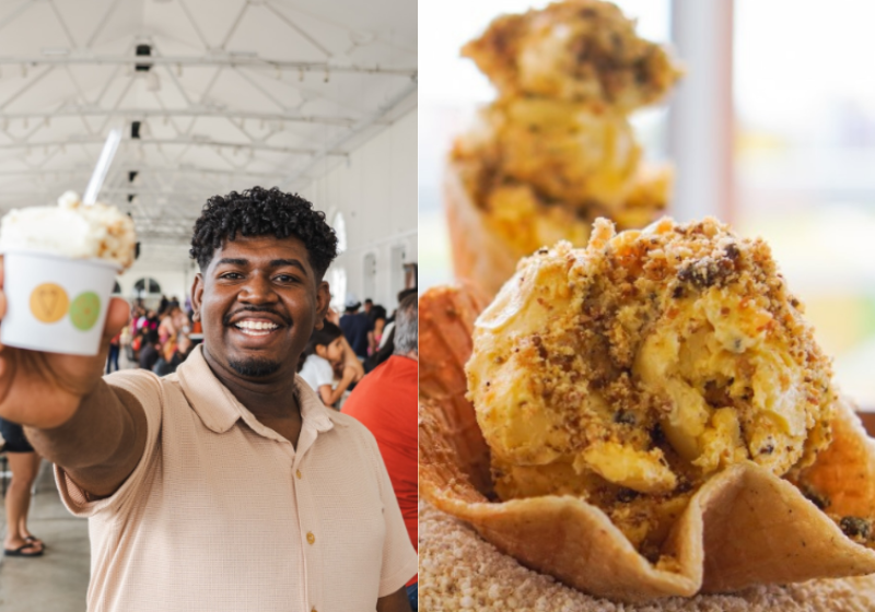 Joélho, que vive numa comunidade quilombola e é descendente da matriarca do grupo, tanto pesquisou que conseguiu criar o sorvete à base da farinha que é a marca do povo dele. Foto: @nordesse