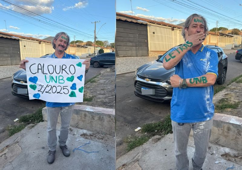 Rui, o carteiro idoso de Ceilândia (DF), aprovado na UnB aos 65 anos, vai estudar Espanhol. - Foto: arquivo pessoal