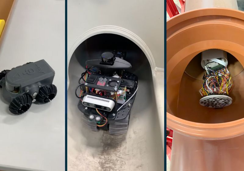 Os robôs minúsculos, chamados Pipebots, trazem economia de dinheiro público porque conseguem entrar em canos e descobrir vazamentos sem precisar quebrar o asfalto de estradas e avenidas. - Fotos: Pipebots/Youtube