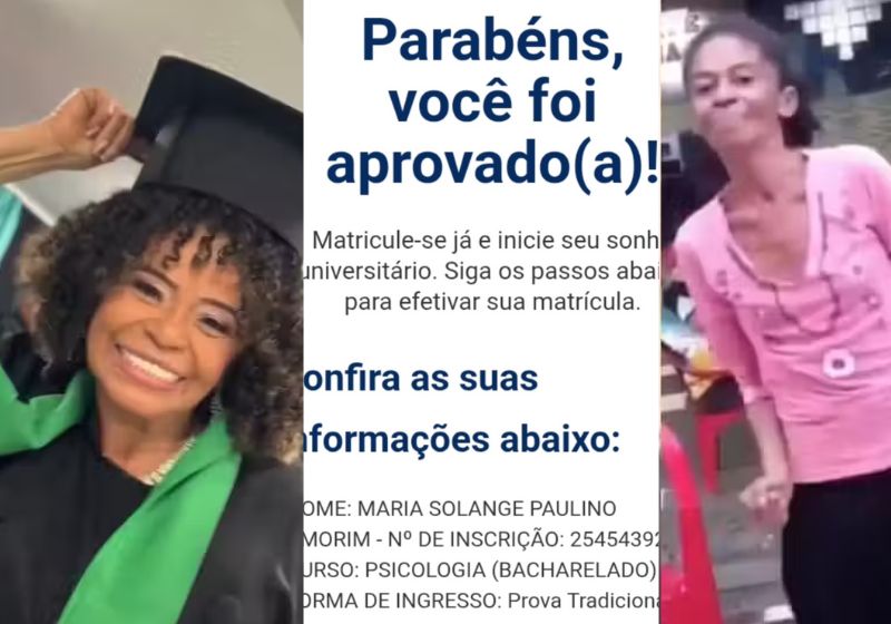 Maria Solange anunciou nas redes que foi aprovada no vestibular para Psicologia e pediu apoio para conseguir bolsa de estudo. - Fotos: reprodução / Instagram