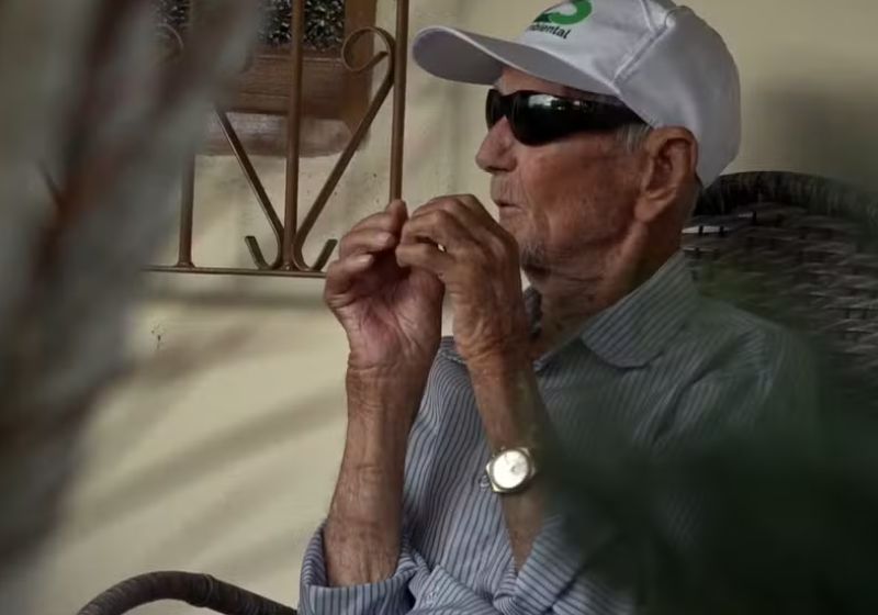 Seu Evaristo, de 103 anos, é um dos centenários brasileiros. Ele mora no Espírito Santo. - Foto: TV Gazeta