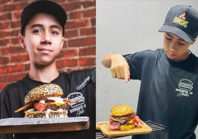Sem medo e com muita garra, um adolescente de GO abre a própria hamburgueria com apenas 14 anos. - Foto: reprodução redes sociais