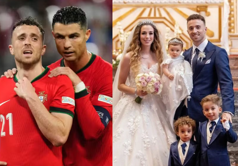 Cristiano Ronaldo mostrou solidariedade à família do amigo Diogo Jota. Ele vai pagar a educação dos filhos do jogador falecido até crescerem. - Foto: reprodução redes sociais