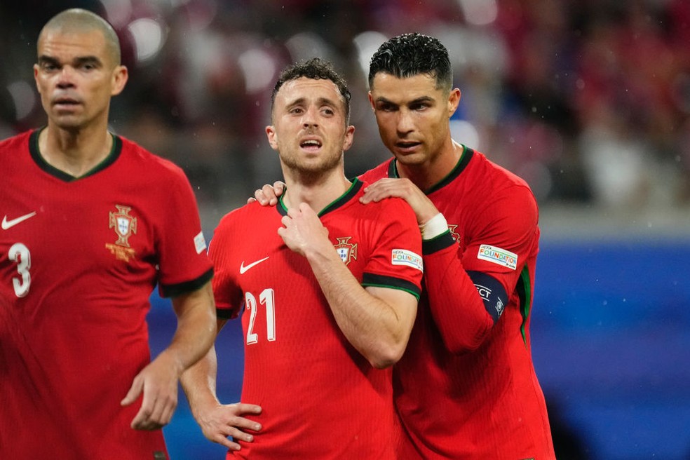 Cristiano Ronaldo e Diogo Jota eram muito amigos e brilhavam na seleção de Portugal. - Foto: reprodução