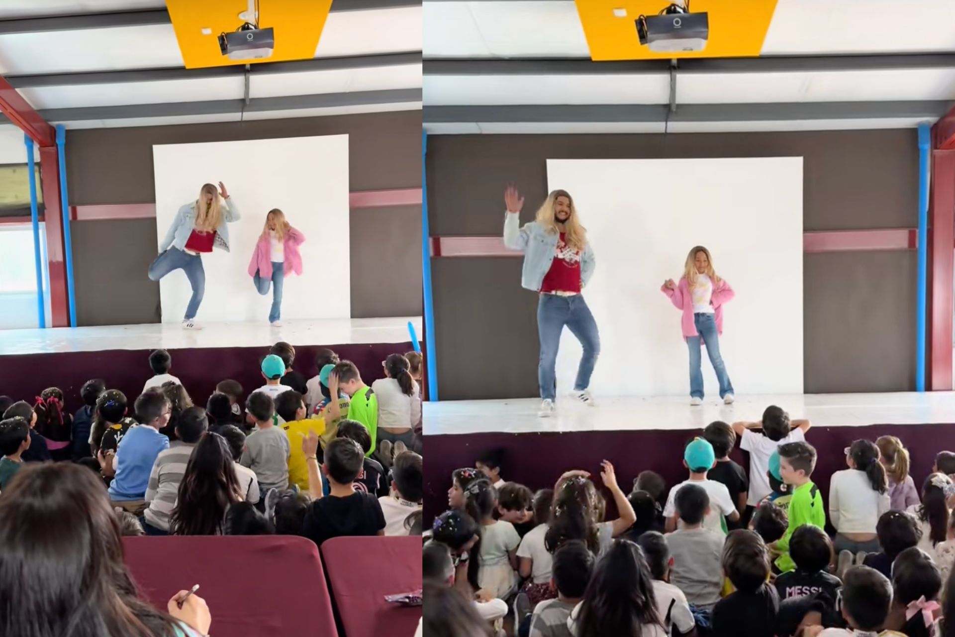 Contra bullying, padrasto dança “As Branquelas” com enteada na escola e viraliza; vídeo