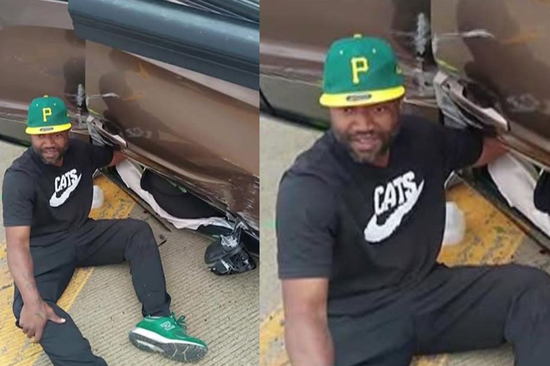 Homem oferece suporte a mulher presa em carro capotado até a chegada do resgate homem oferece suporte a mulher presa em carro capotado em Pittsburgh (EUA). - Fotos: reprodução/WTAE