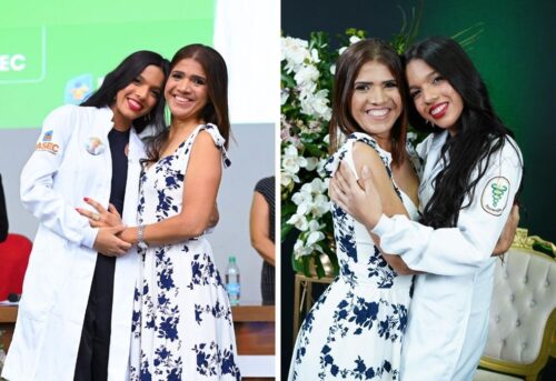 Sara e a mãe Shirley em fotos na faculdade — Foto: Sara de Almeida/Arquivo Pessoal/Montagem g1