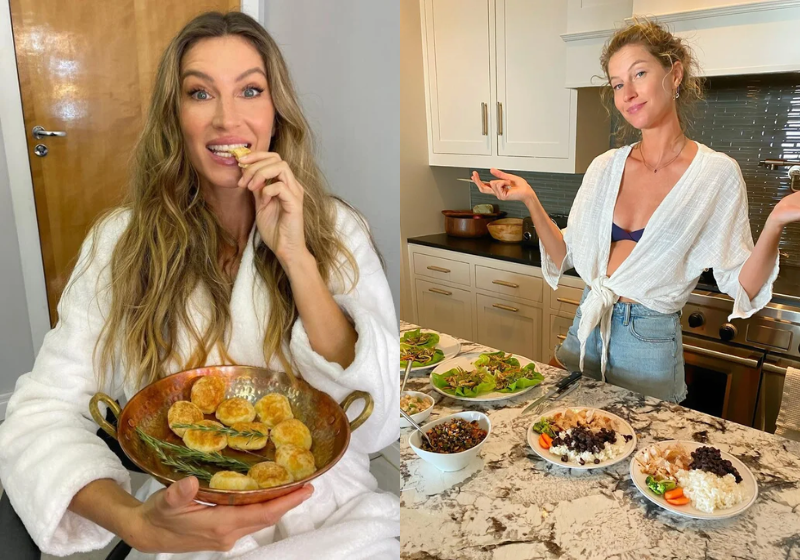 A modelo Gisele Bündchen comemorou os 45 anos contando como mantém a boa forma. - Foto: reprodução redes sociais