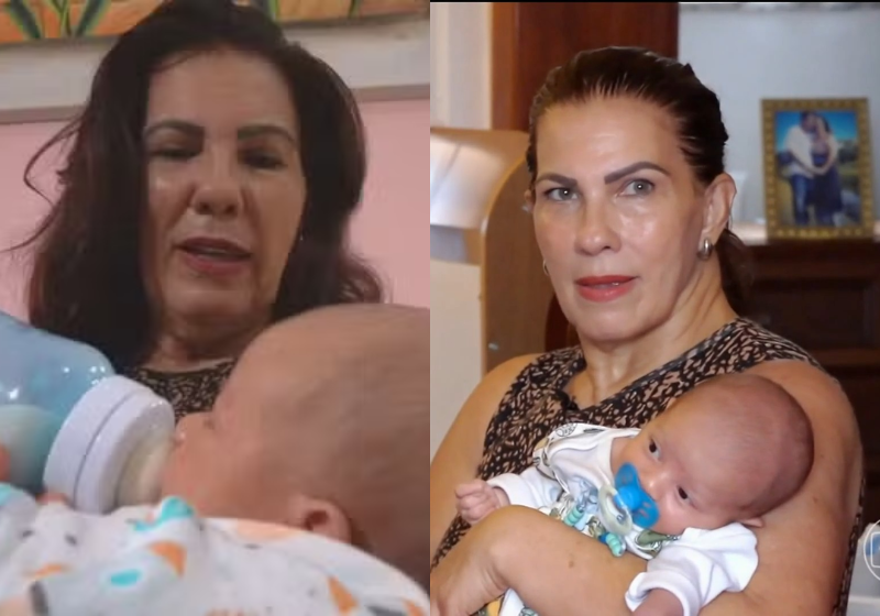 Beatriz foi mãe aos 63 anos.. Ela mostrou que a maternidade não tem idade. - Foto: Fantástico