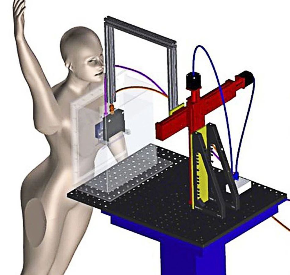 O OneTouch-PAT fornece imagens 3D do tecido mamário das pacientes, e ajuda a classificar os subtipo de câncer de mama. - Foto: HuijuanZhang et al., 2025