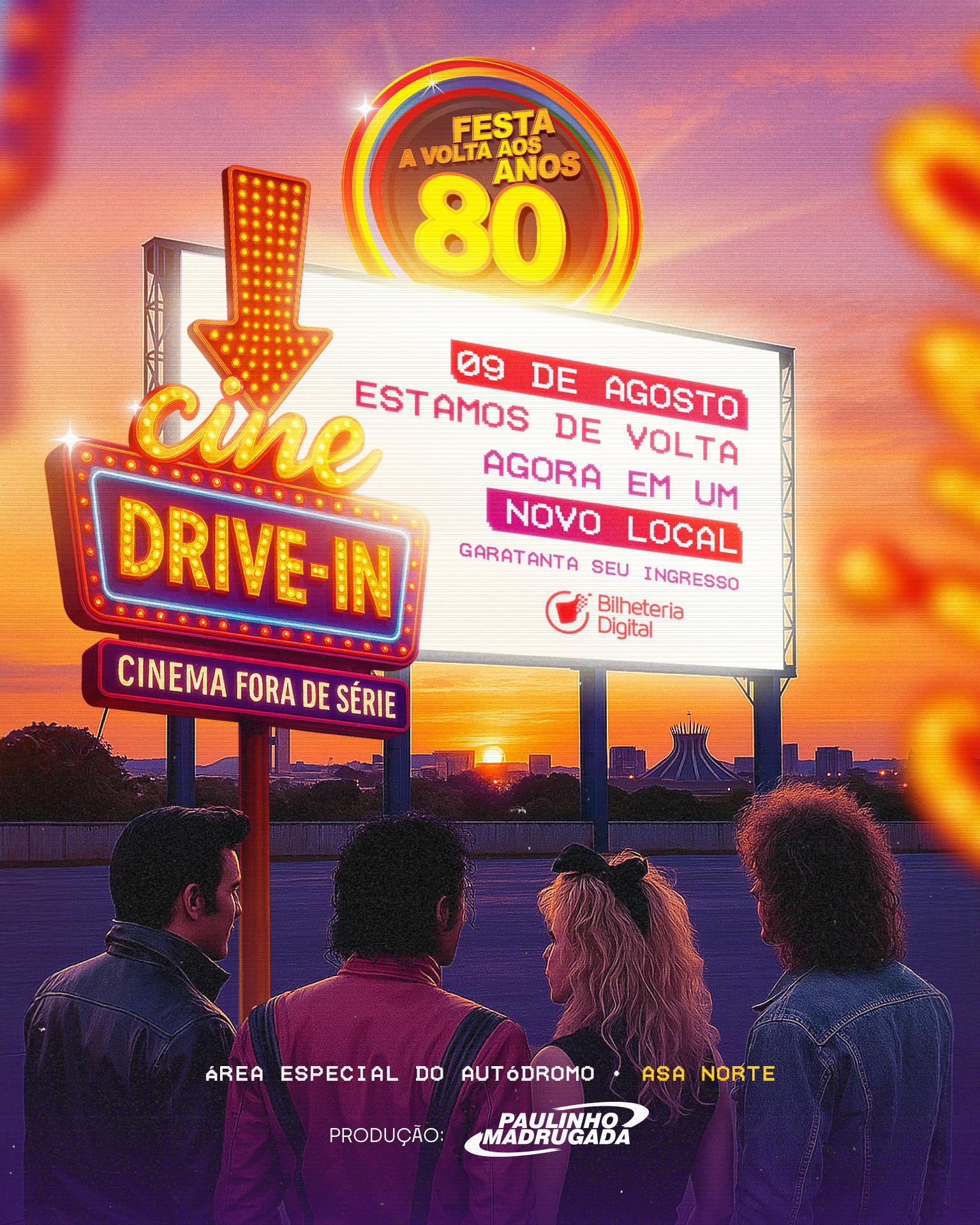 A festa "A Volta aos anos 80" será neste sábado, 9 no Cine Drive-in em Brasília - Foto: divulgação